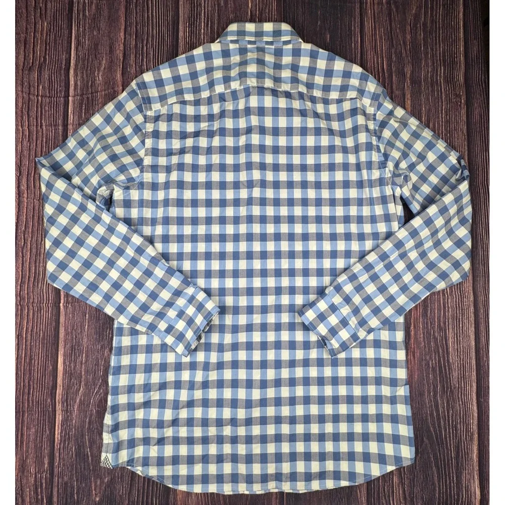 Banana Republic Camden Fit Shirt M Supima Cotton Gingham Buffalo Check Lot of 2